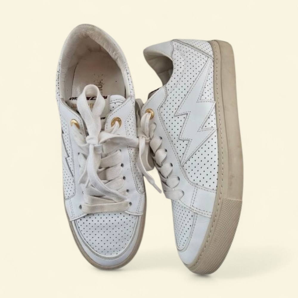Zodic & Voltaire Womens white Sneakers leather lace up size 38